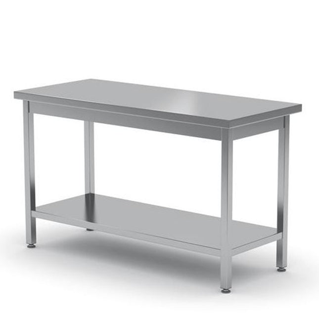 Worktop table kitchen with central steel shelf 120x60cm - Hendi 811528