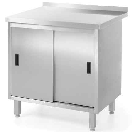 Worktop table with steel cabinet door swivel 140x60cm - Hendi 811672