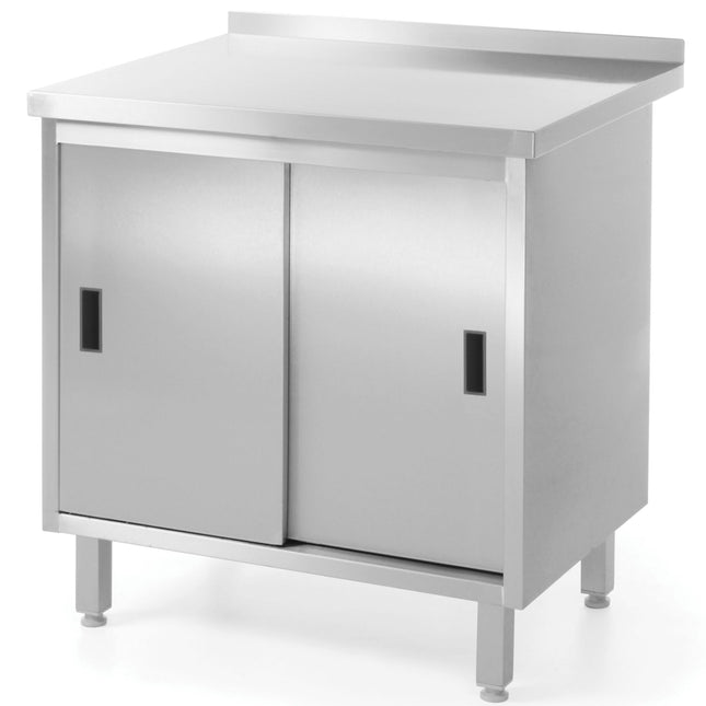 Worktop table with steel cabinet door swivel 140x60cm - Hendi 811672