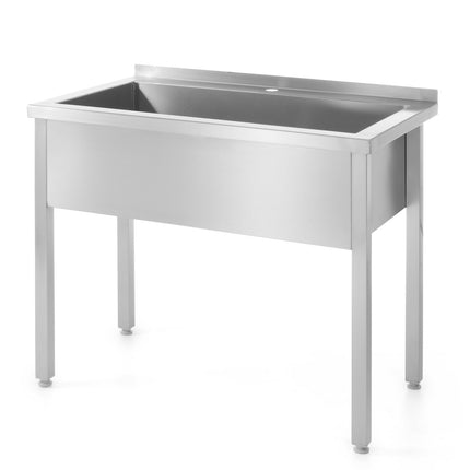 Table with swimming pool with one-chain steel sink for kitchen 80x60cm - Hendi 811825