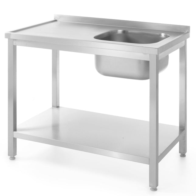 Hendi Table washing machine with one sink with shelf 80x60cm RIGHT