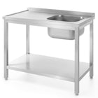 Table table table table table table washing machine with one sink with shelf 80x60cm RIGHT - Hendi 811863