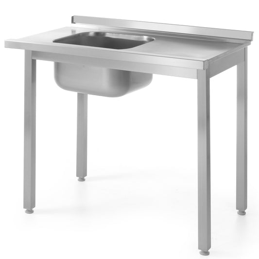 Hendi Loading table with sink for steel dishwasher 100x60cm LEWY