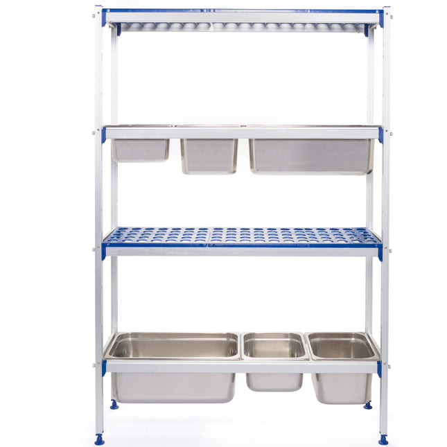 Storage rack for aluminium kitchens for containers GN1/1 width 112cm