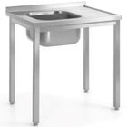 Hendi Steel wall table with sink LEWY 100x60x85 cm