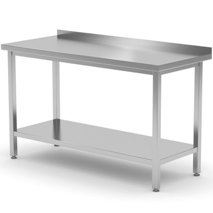 Hendi Food-dining table with a row and a shelf 120x70x85 cm