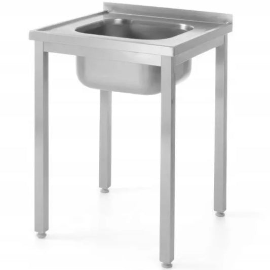 Hendi Steel wall table with sink 60x70x85 cm
