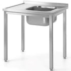 Hendi Steel table with sink RIGHT 100x70x85 cm