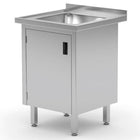 Hendi Working sink with door cabinet on hinges welded 60x60x85 cm