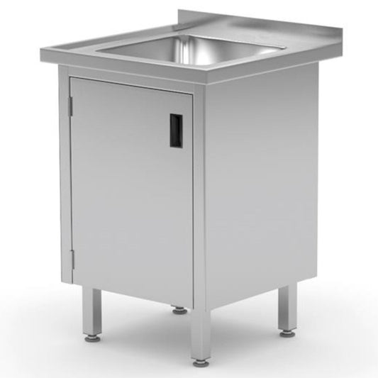 Hendi Working sink with door cabinet on hinges welded 60x60x85 cm