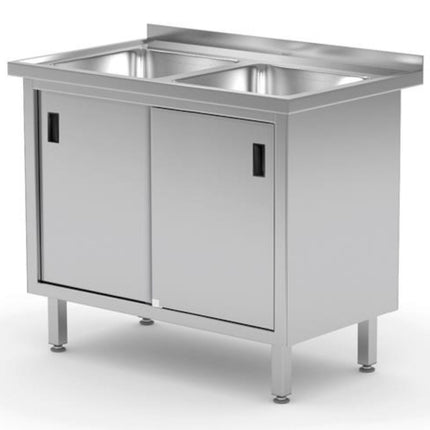 Hendi Working sink with double door cabinet 100x60x85 cm