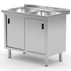 Hendi Working sink with double door cabinet 100x60x85 cm
