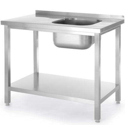 Hendi Pool one-chamber sink with right shelf Budget Line STAL 800 x 600 x 850 cm