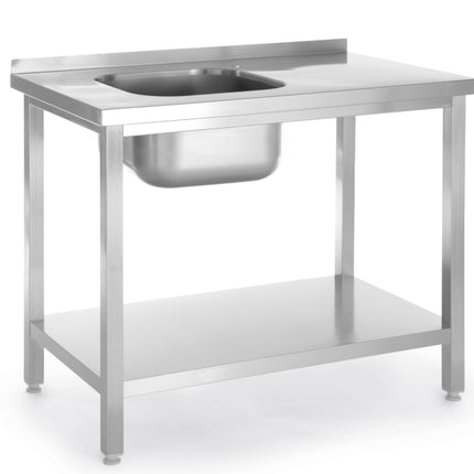 Hendi Pool single-chamber sink with left shelf Budget Line STAL 800 x 600 x 850 cm