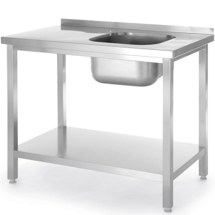 Hendi Pool one-chamber sink with right shelf Budget Line STAL 800 x 600 x 850 cm – image 2