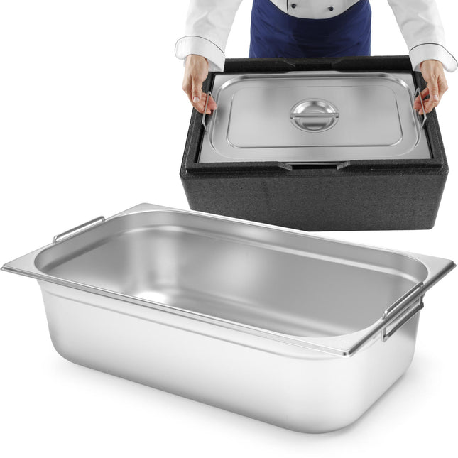 GN 1/1 gastronomic container with 530x325x200mm 28L Hendi 817155 handles