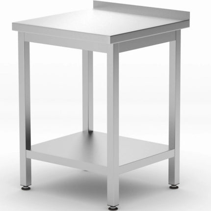 Hendi Wall worktop table with Random shelf Budget Line STAL 600 x 600 x 850 mm