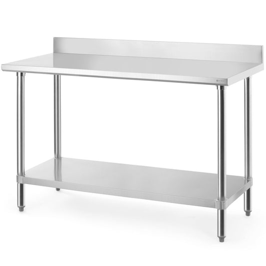 Hendi Budget Line wall table with shelf and edge, 140x60x95 cm