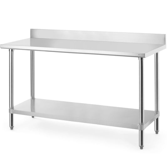 Hendi Budget Line wall table with shelf and edge, 160x60x95 cm