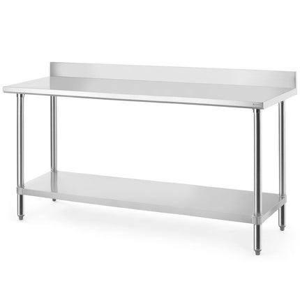 Hendi Budget Line wall table with shelf and edge, 180x60x95 cm