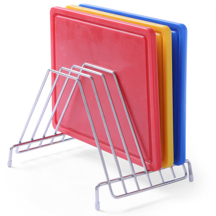 Chopping board stand stainless steel - 6 boards - Hendi 826201