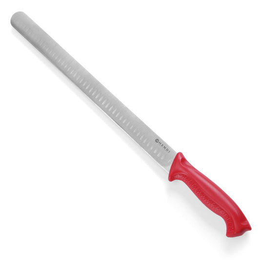 Hendi Knife for ham and salmon HACCP for raw meat 490mm - red