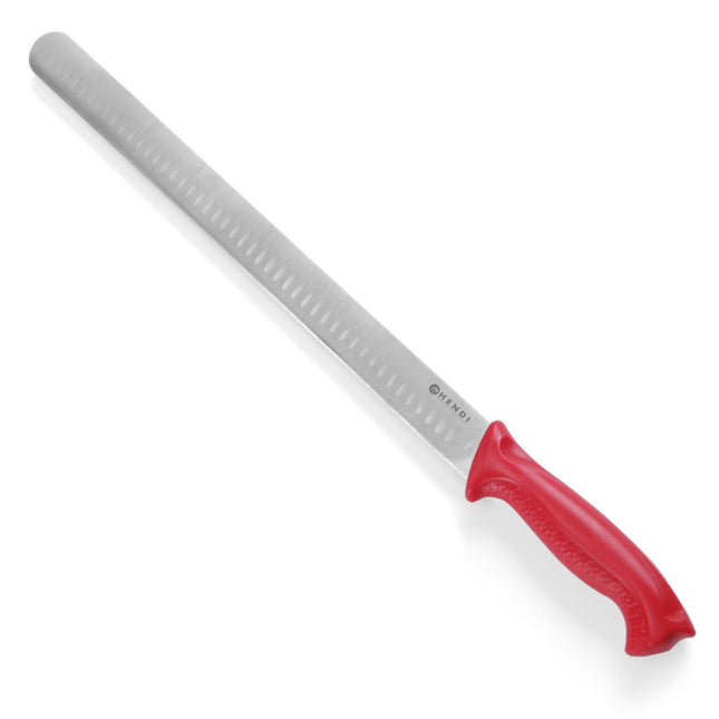 Hendi Knife for ham and salmon HACCP for raw meat 490mm - red