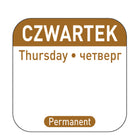 reusable food safety stickers Thursday PL RU EN 1000 pcs Hendi 850107