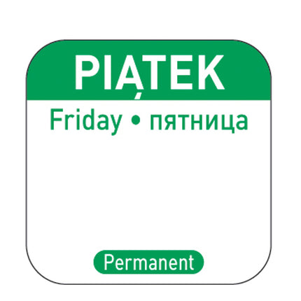 reusable food safety stickers Friday EN RU EN 1000 pcs Hendi 850114