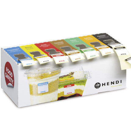 Hendi Multi-time food safety label set for each day of the week with feeder
