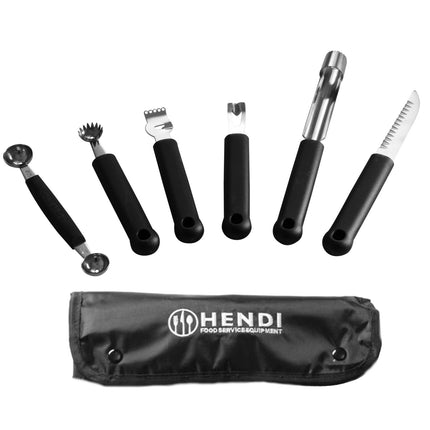 Set of decorative knives for vegetables and fruits 6 pieces - Hendi 856291