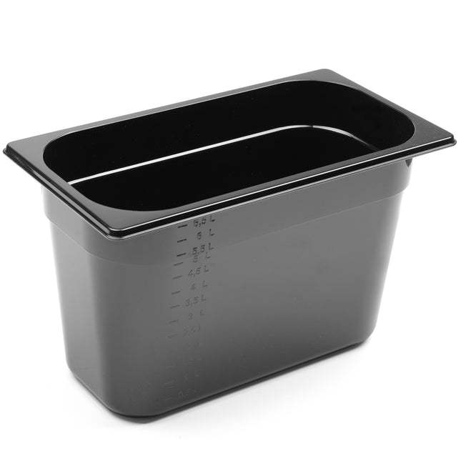 GN 1/3 gastronomy container made of black polycarbonate 325x176x200mm 7.8L Hendi 862506