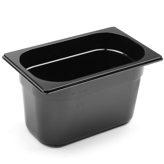 GN 1/4 black polycarbonate gastronomy container 265x162x150mm 4L Hendi 862612