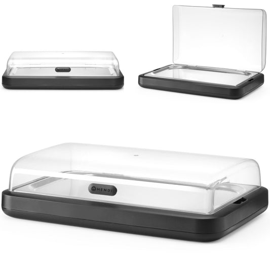 Hendi Display cabinet with UNIQ GN 1/1 cooling insert - black