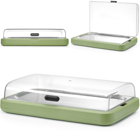 Hendi Display cabinet with UNIQ GN 1/1 cooling insert - green