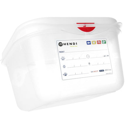 Hendi GN food container 1/6 with label lid 1.1 l 176x162x65 mm