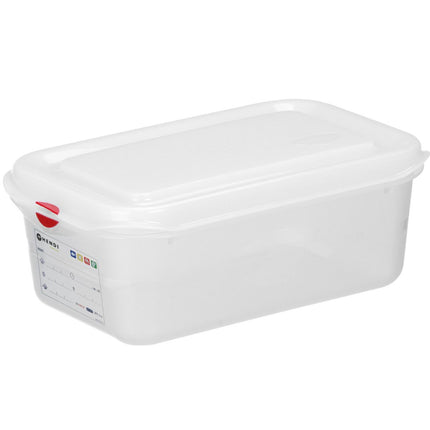 Hendi GN food container 1/4 with label lid 1.8 l 265x162x65 mm