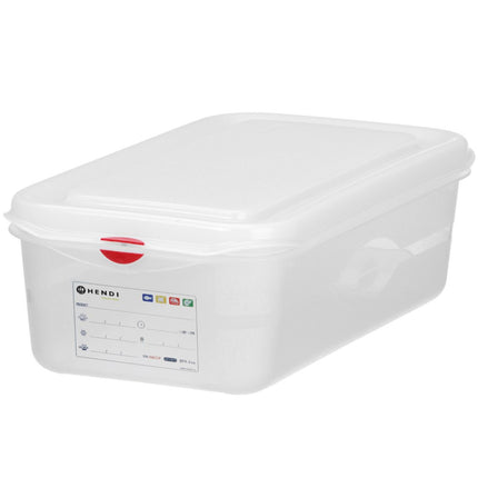 Hendi GN food container 1/3 with label and lid 4 l 325x176x100 mm