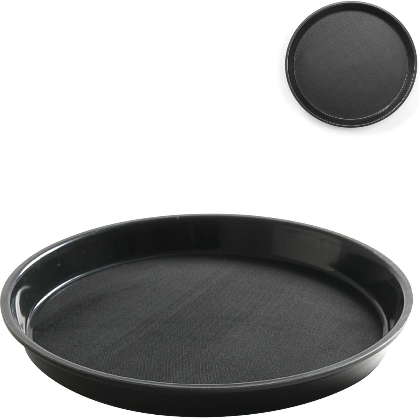 Hendi Anti-slip, resistant, round waiter tray with edge, diameter. 36cm - black