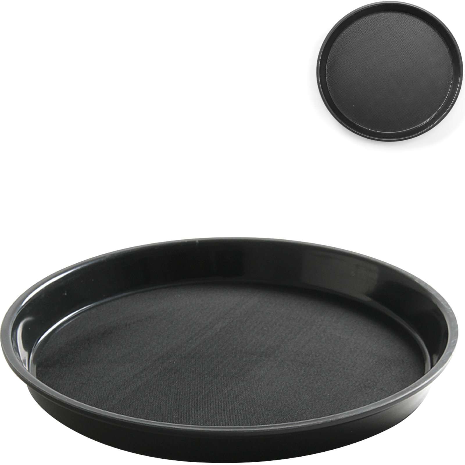 Hendi Anti-slip, resistant, round waiter tray with edge, diameter. 36cm - black