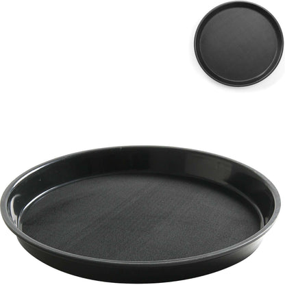Hendi Anti-slip, resistant, round waiter tray with edge, diameter. 36cm - black