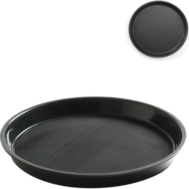 Hendi Non-slip tray round with a rand. 32cm - black
