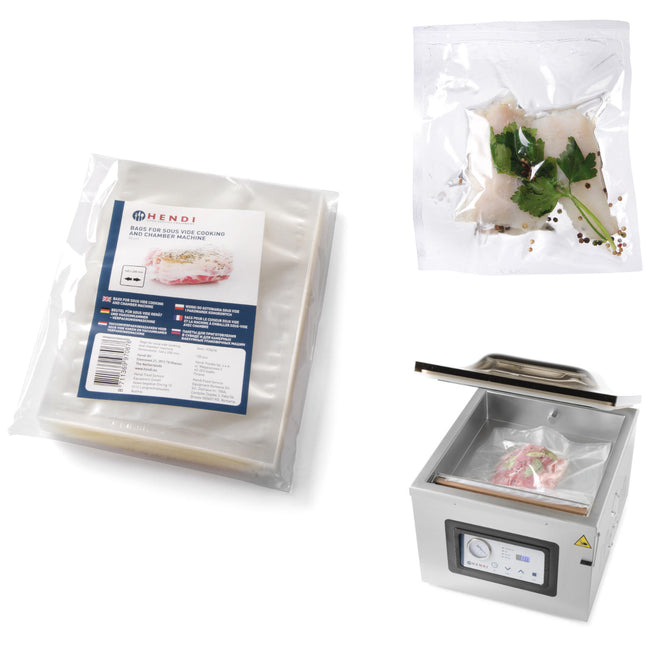 Hendi Sous vide cooking bags and 150x250mm 100pcs for vacuum packs.