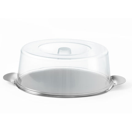 Stainless steel tray with transparent cover round wed. 300mm - Hendi 980101