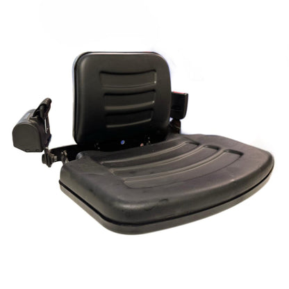 Black adjustable seat on a white background
