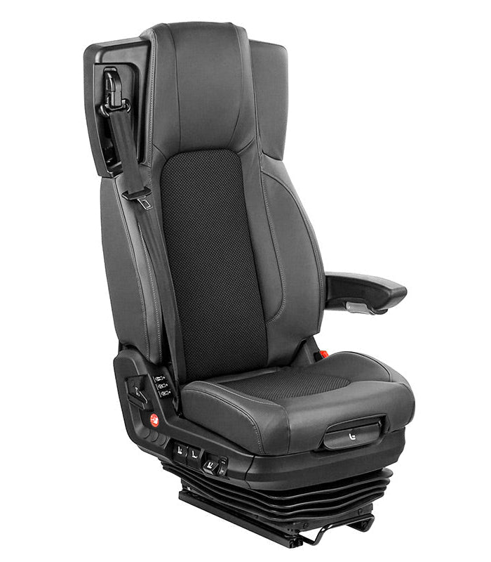 Gray vehicle seat with various controls on a white background, branded as UnitedSeats.