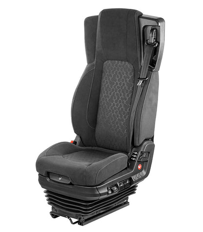 Black vehicle seat with adjustable features on a white background, branded as UnitedSeats.