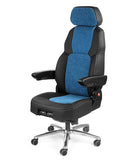 Black and blue office chair withUnitedSeats logo