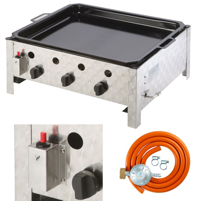 MEVA Gas pan gas grill with pan 3 - burner PELVIS 10 kW