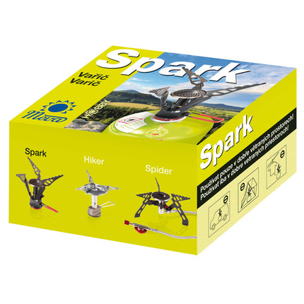 Lightest tourist stove for gas cart (valve or thread) SPARK 80gram 2.6kW